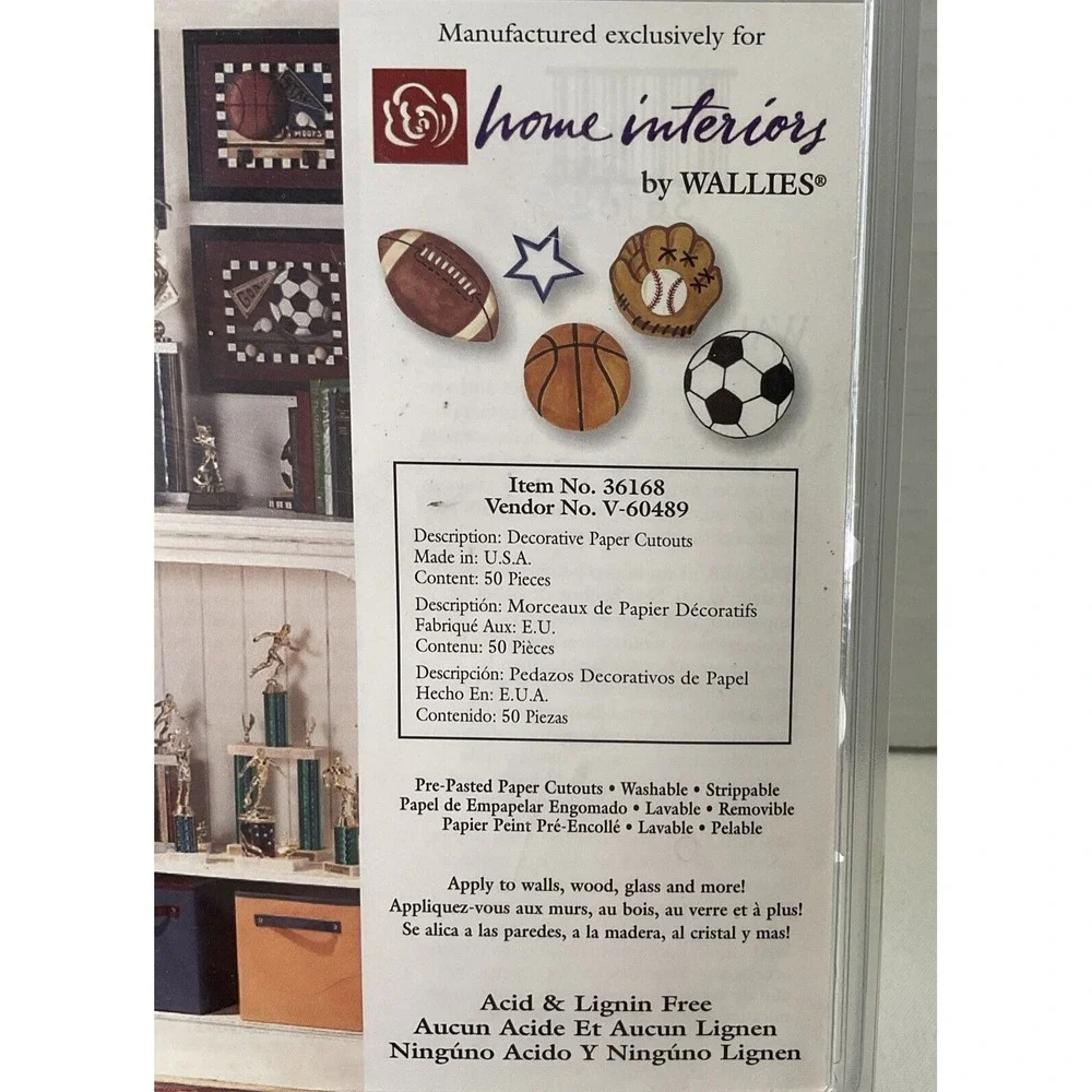 Vtg Wallies Home Interiors Sports Removable Paper Cutouts #36168 Made In‎ USA